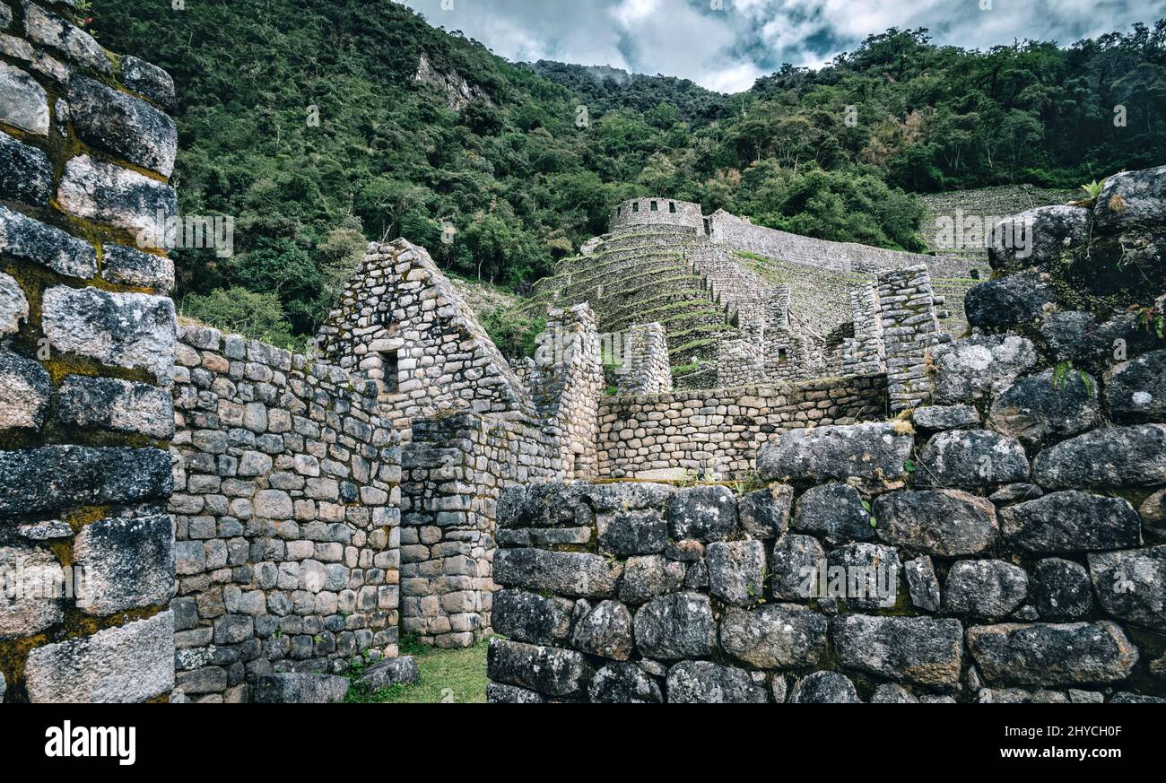 Ancient stone ruins in Machu Picchu, Peru Stock Photo - Alamy