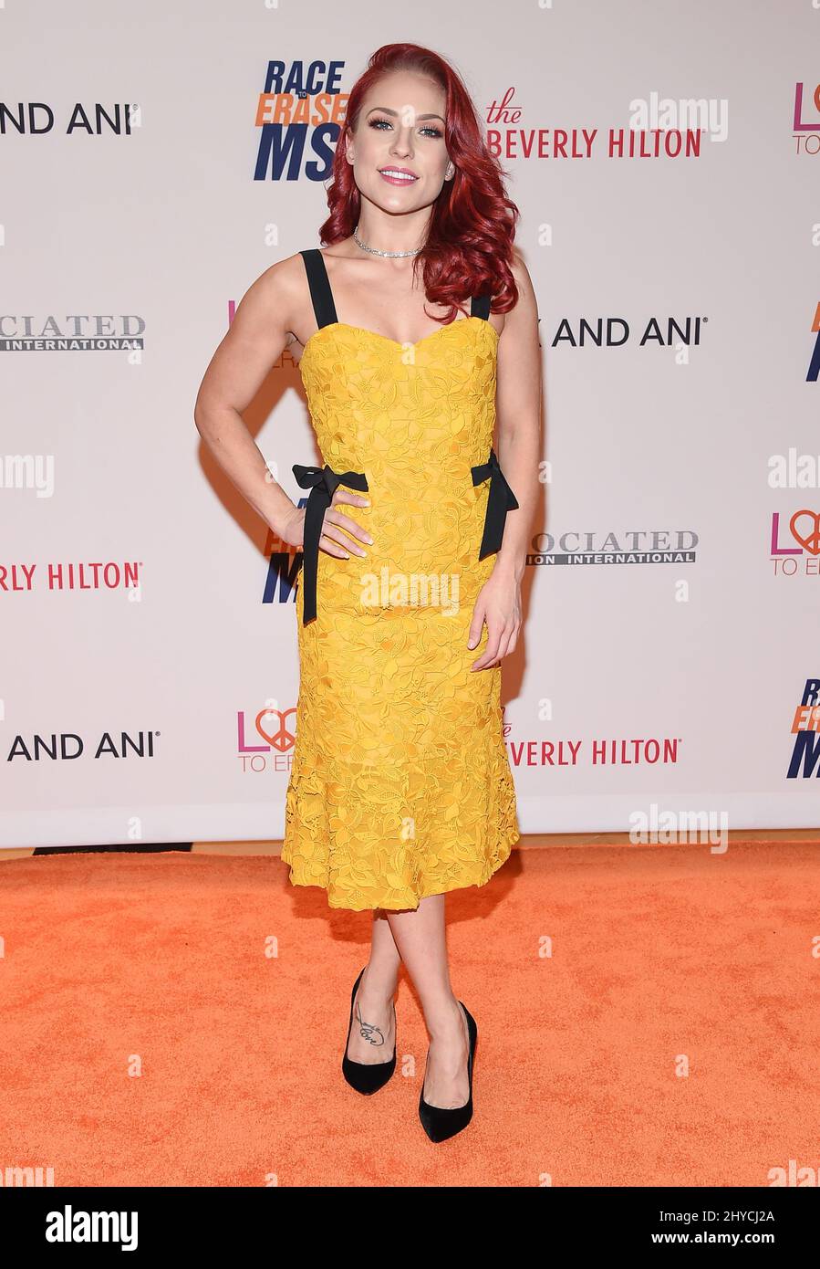 Sharna Burgess arriving to the 24th Annual Race To Erase MG Gala held at the Beverly Hilton Hotel, Beverly Hill, Los Angeles on May 5, 2017 Stock Photo