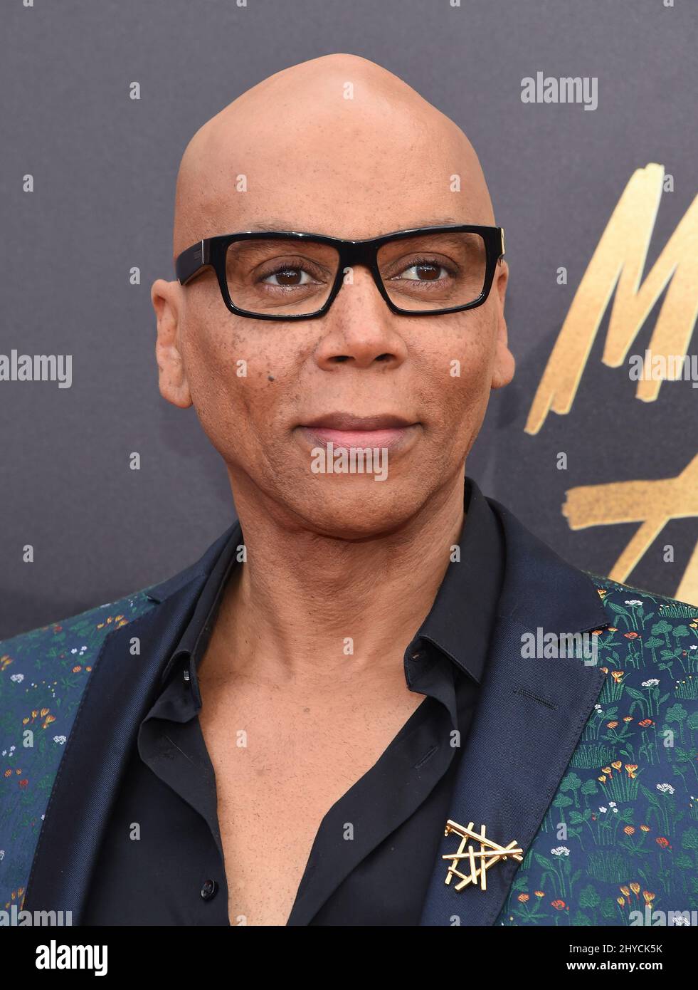RuPaul arriving for the 2017 MTV Movie and TV Awards held at the Shrine Auditorium in Los Angeles, USA Stock Photo