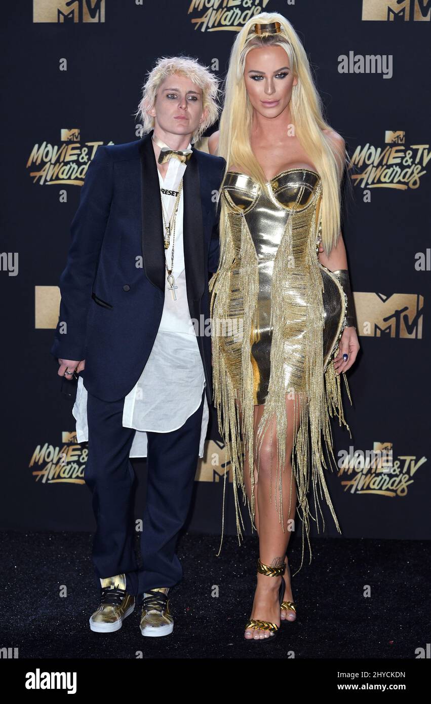 Nats Getty and Gigi Gorgeous attending the 2017 MTV Movie and TV Awards