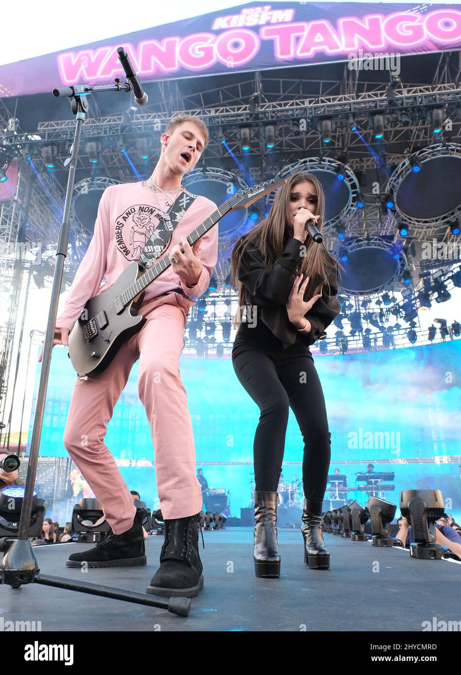 Machine Gun Kelly and Camila Cabello performs at the 102.7 KIIS FM's