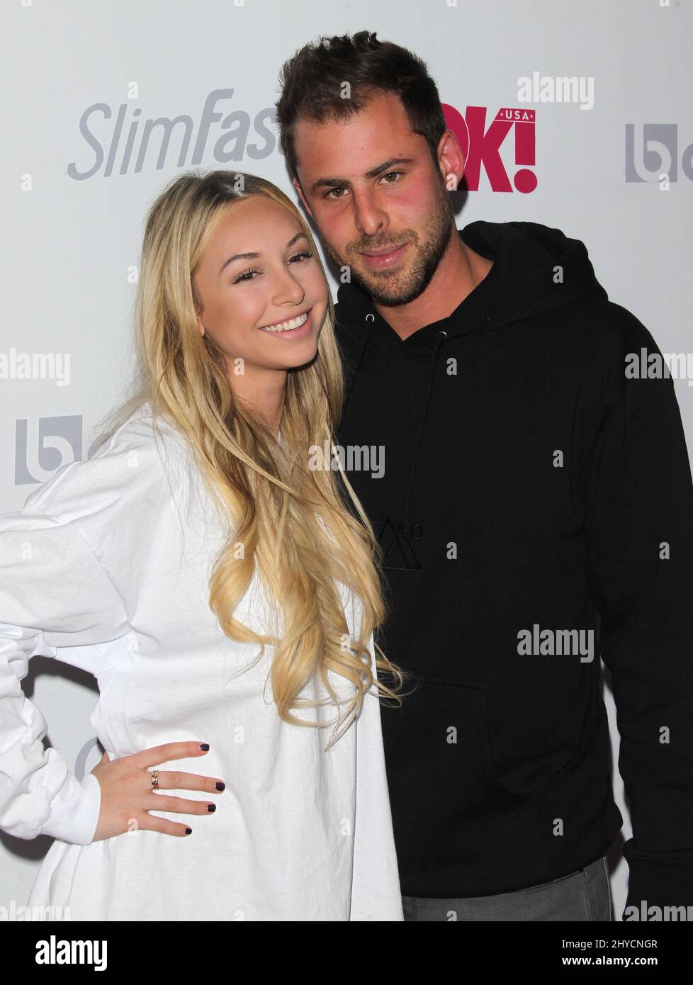 Corinne Olympios and Jordan Gielchinsky arriving at the OK Magazine