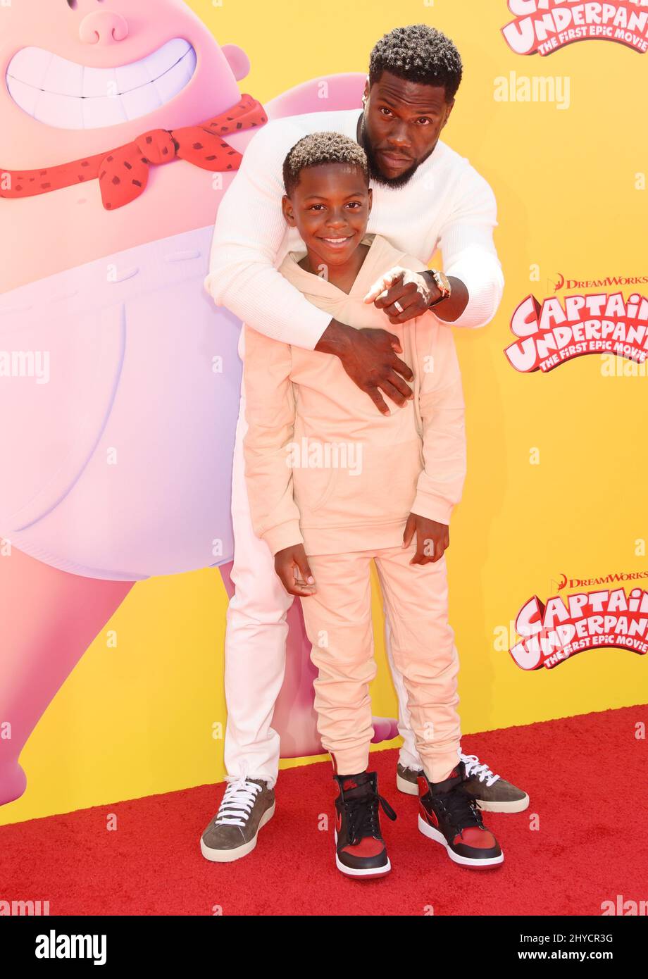 Kevin Hart and Hendrix Hart attending the Captain Underpants The First