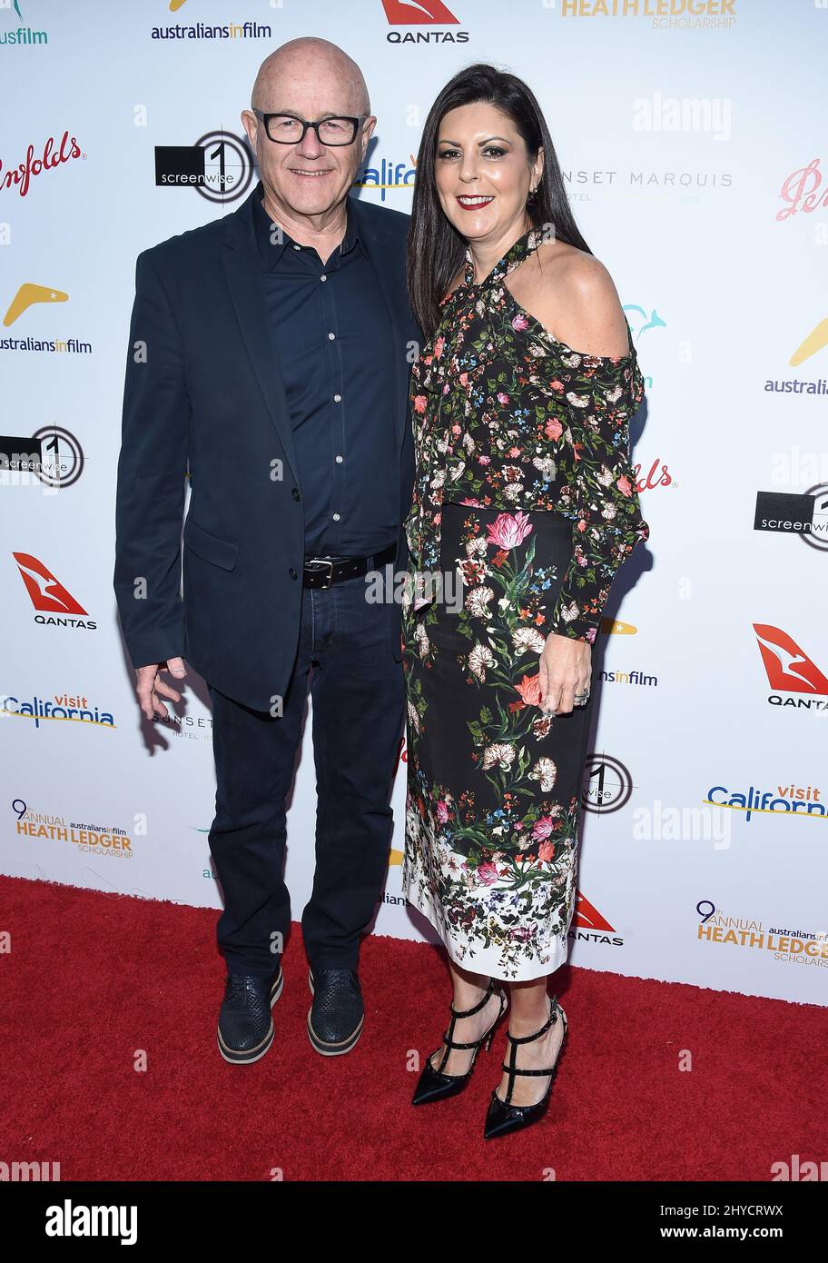 Kim Ledger arriving at Australians in Film Hosts the 9th Annual Heath