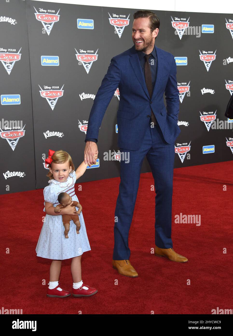Armie Hammer and Harper Hammer arriving to the "Cars 3" World Premiere