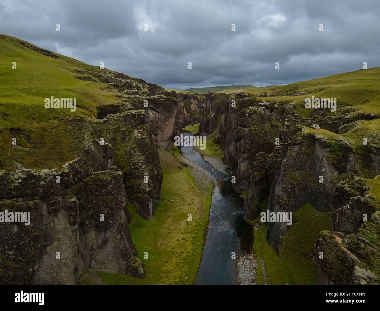 Aerial view fjadrargljufur canyon in hi-res stock photography and ...