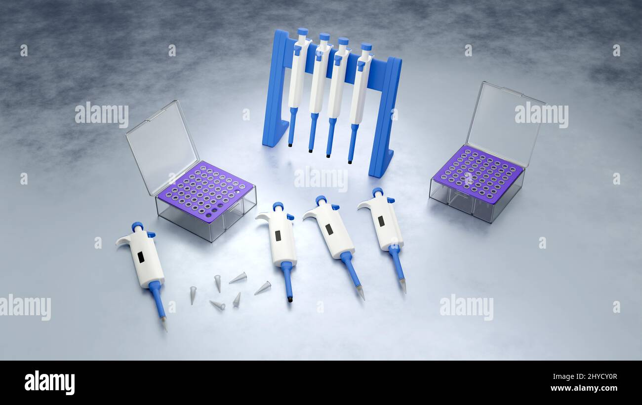 Illustration, medical equipment for sampling. 3d rendering of vacuum ...