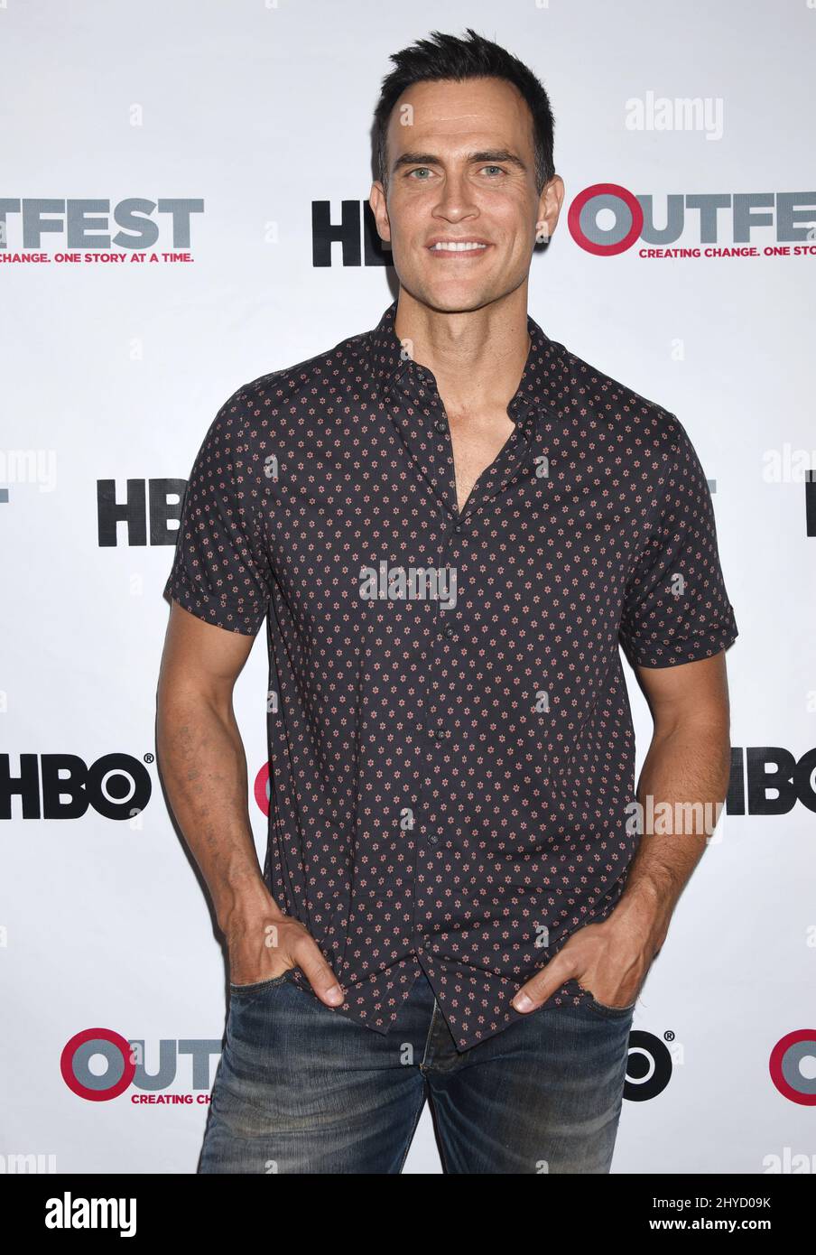 Cheyenne Jackson arriving for the Hello Again screening held at the Directors Guild of America Theatre, Los Angeles, July 11, 2017, part of 2017 Outfest LGBT Film Festival Stock Photo