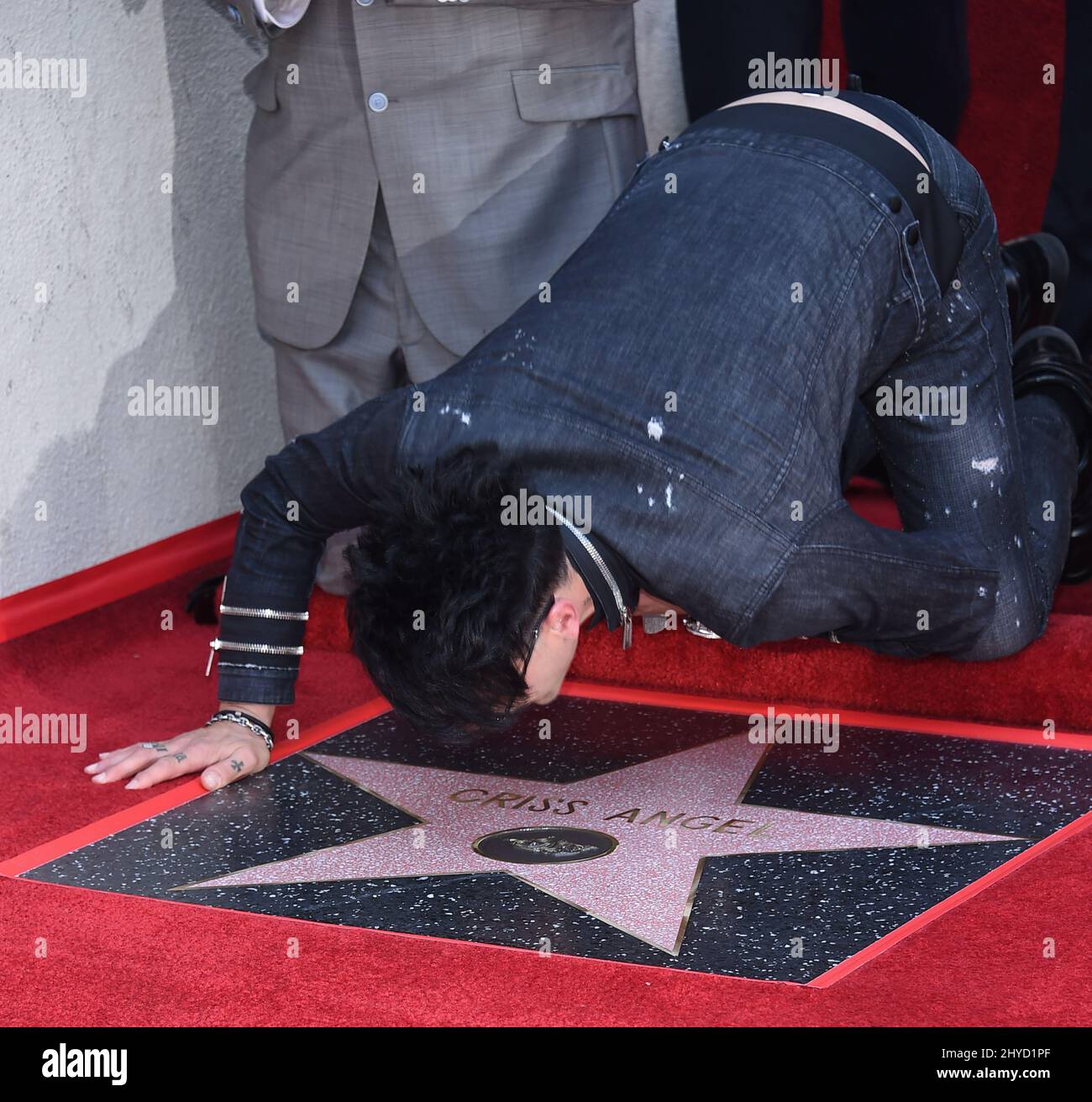 Criss Angel attending the Hollywood Walk of Fame ceremony in Los Angeles Stock Photo