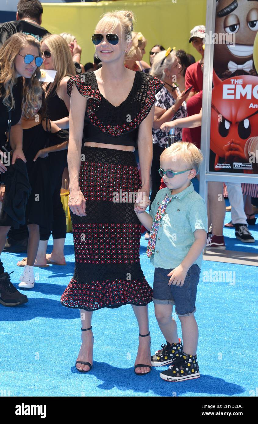 Anna Faris and Jack Pratt attending The Emoji Movie World Premiere held
