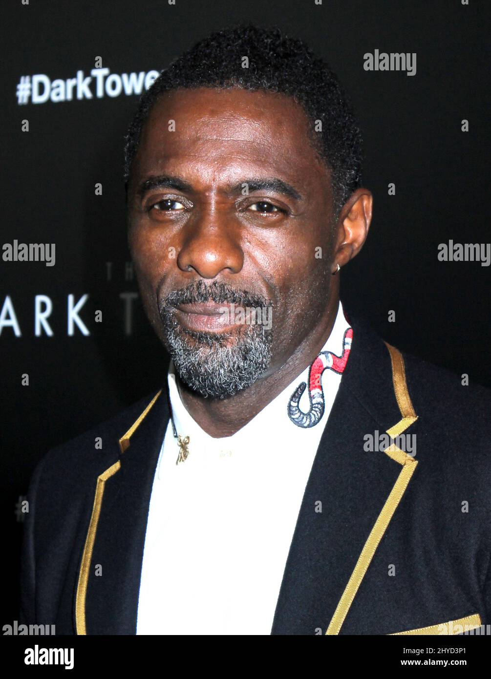 Idris Elba attending the New York premiere of The Dark Tower Stock