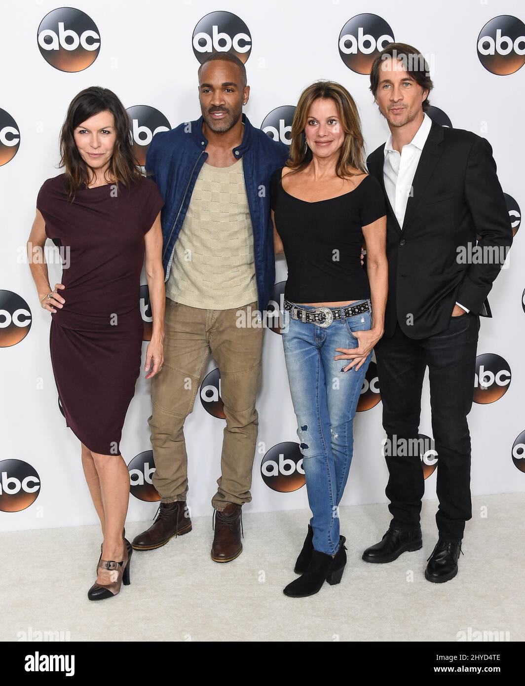 Finola Hughes, Donnell Turner, Nancy Lee Grahn and Michael Easto arriving for the Disney ABC TCA Summer Press Tour held at the Beverly Hilton Hotel, Beverly Hills, Los Angeles Stock Photo