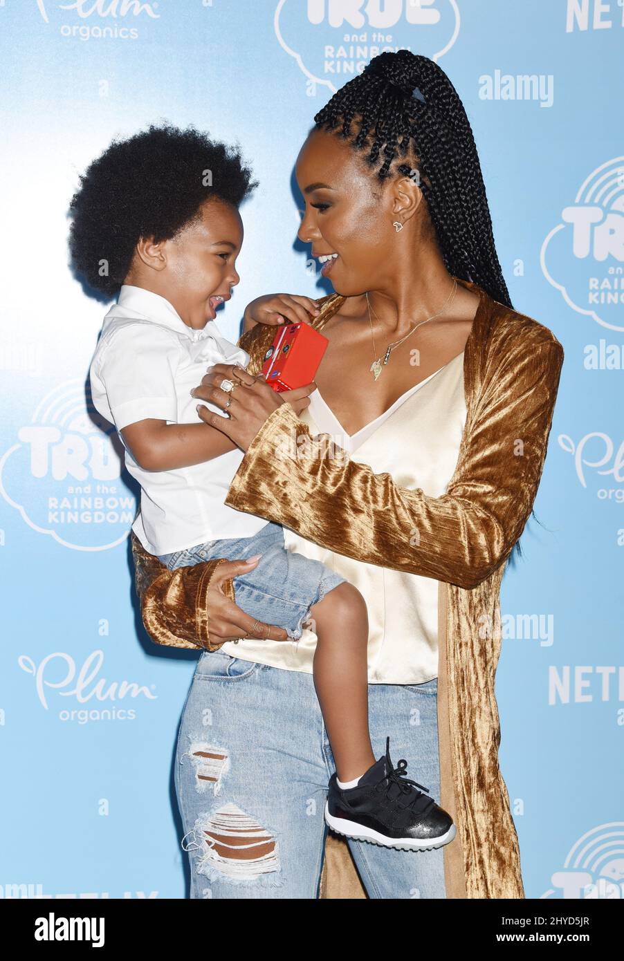 Kelly Rowland and Titan Jewell Witherspoon arriving for the Netflix