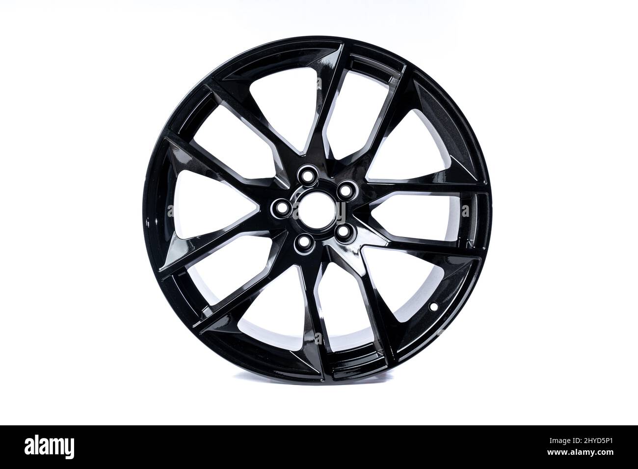 Modern car wheel isolated on a white background Stock Photo - Alamy