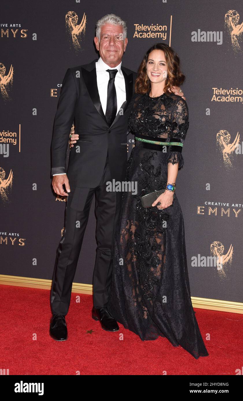 Anthony Bourdain and Asia Argento attending the 2017 Creative Arts Emmys Day One in Los