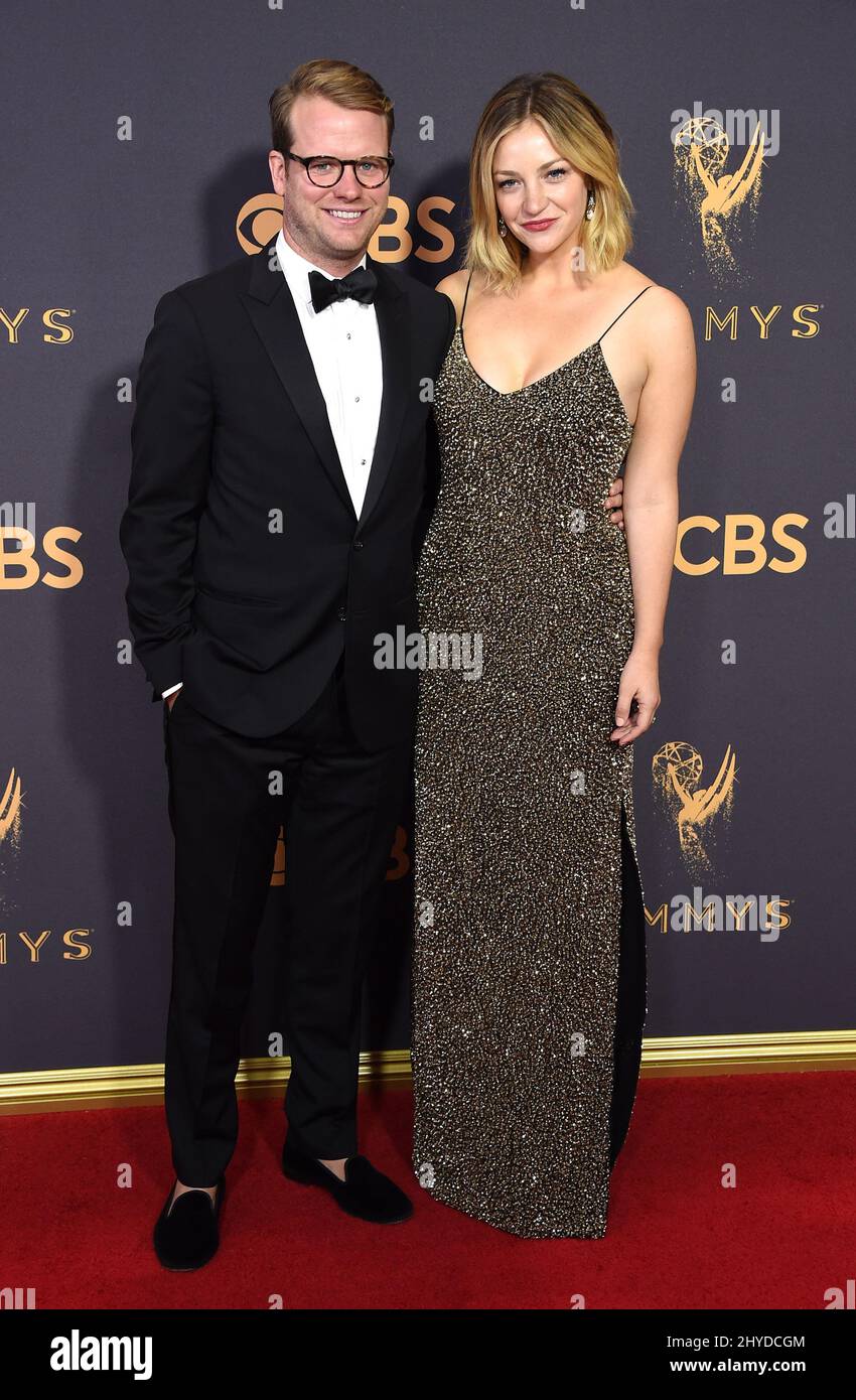 Abby Elliott and Bill Kennedy attending the 69th Emmy Awards held at