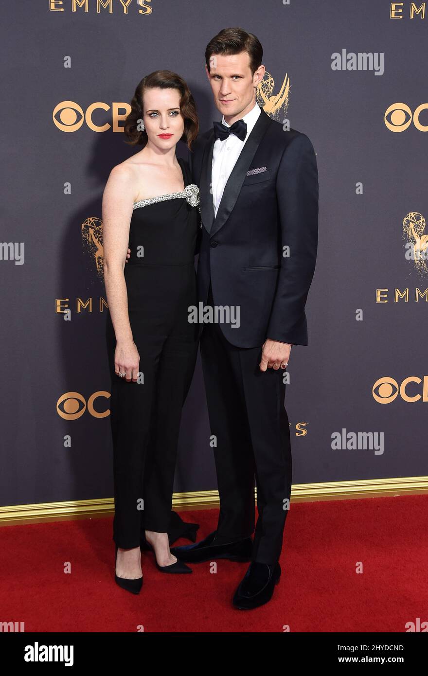 Claire Foy (left) and Matt Smith attending the season two premiere of The  Crown at the Odeon, Leicester Square, London Stock Photo - Alamy