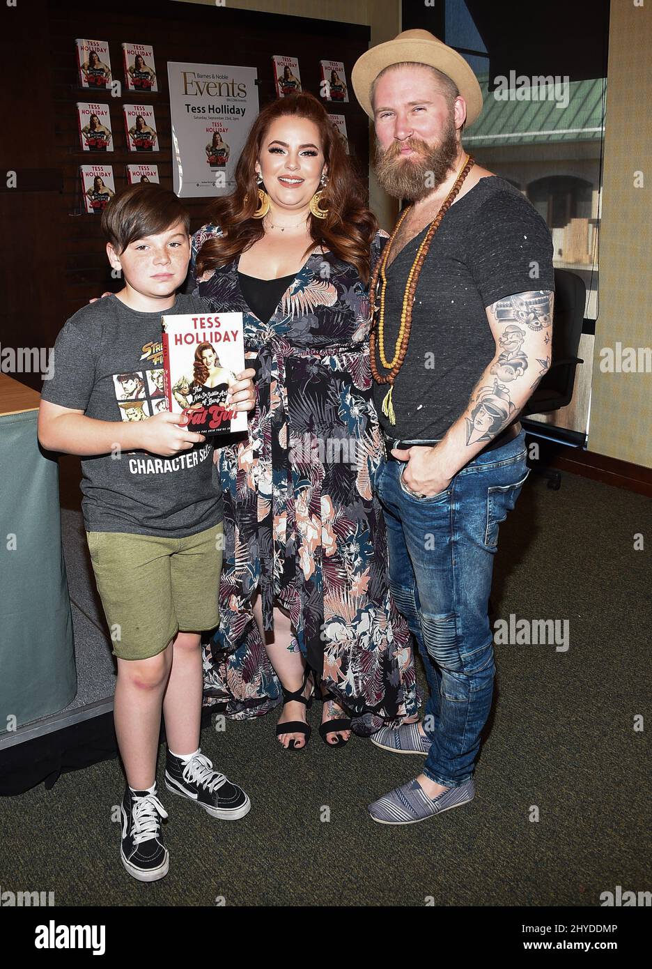Tess Holliday promotes her book 'The Not So Subtle Art of Being A Fat Girl: Loving the Skin You're In' at Barnes and Nobles in Hollywood, USA Stock Photo