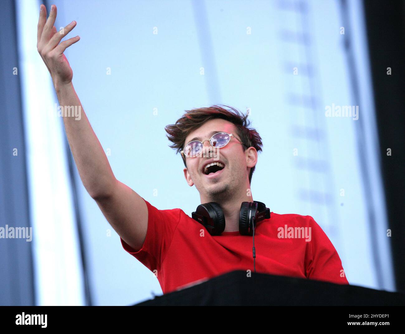 Flume performing at the daytime village at the 2017 iHeart Music