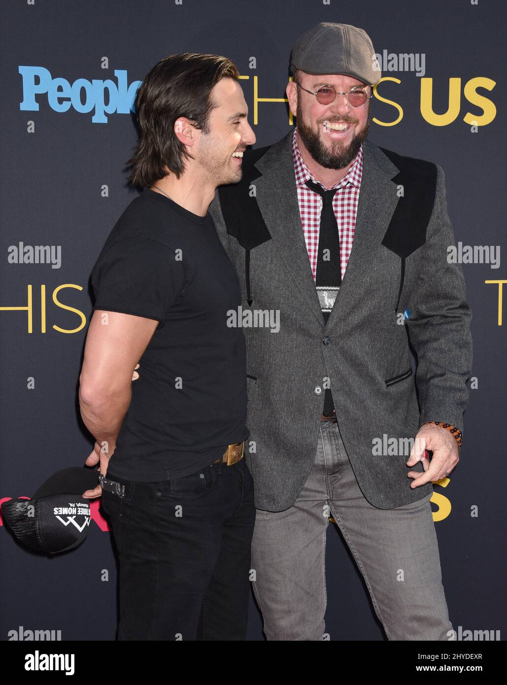 Milo Ventimiglia and Chris Sullivan attending the This Is Us Season 2 Premiere held at the Neuehouse Hollywood, in Los Angeles, California Stock Photo