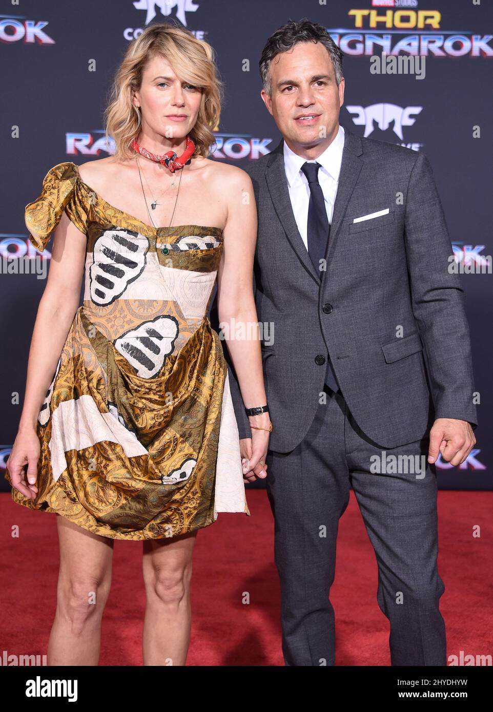 Mark Ruffalo and Sunrise Coigney attending Marvel's 'Thor: Ragnarok' World Premiere held at the El Capitan Theatre Stock Photo