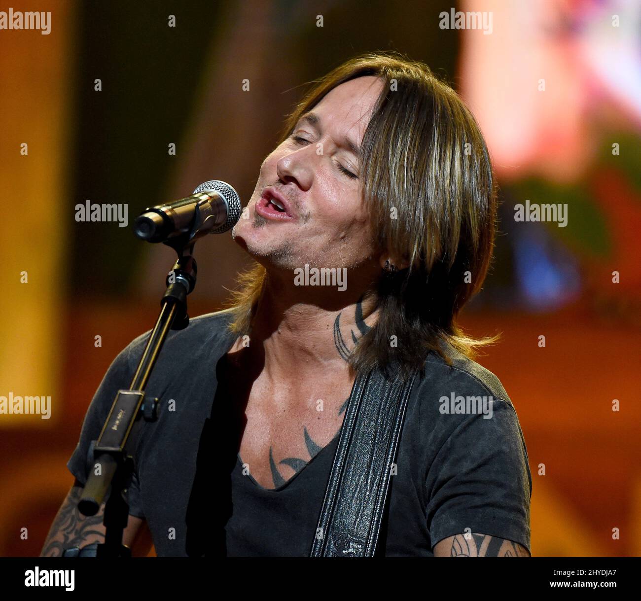 Keith Urban during Tuesday night performances at the Grand Ole Opry Stock Photo