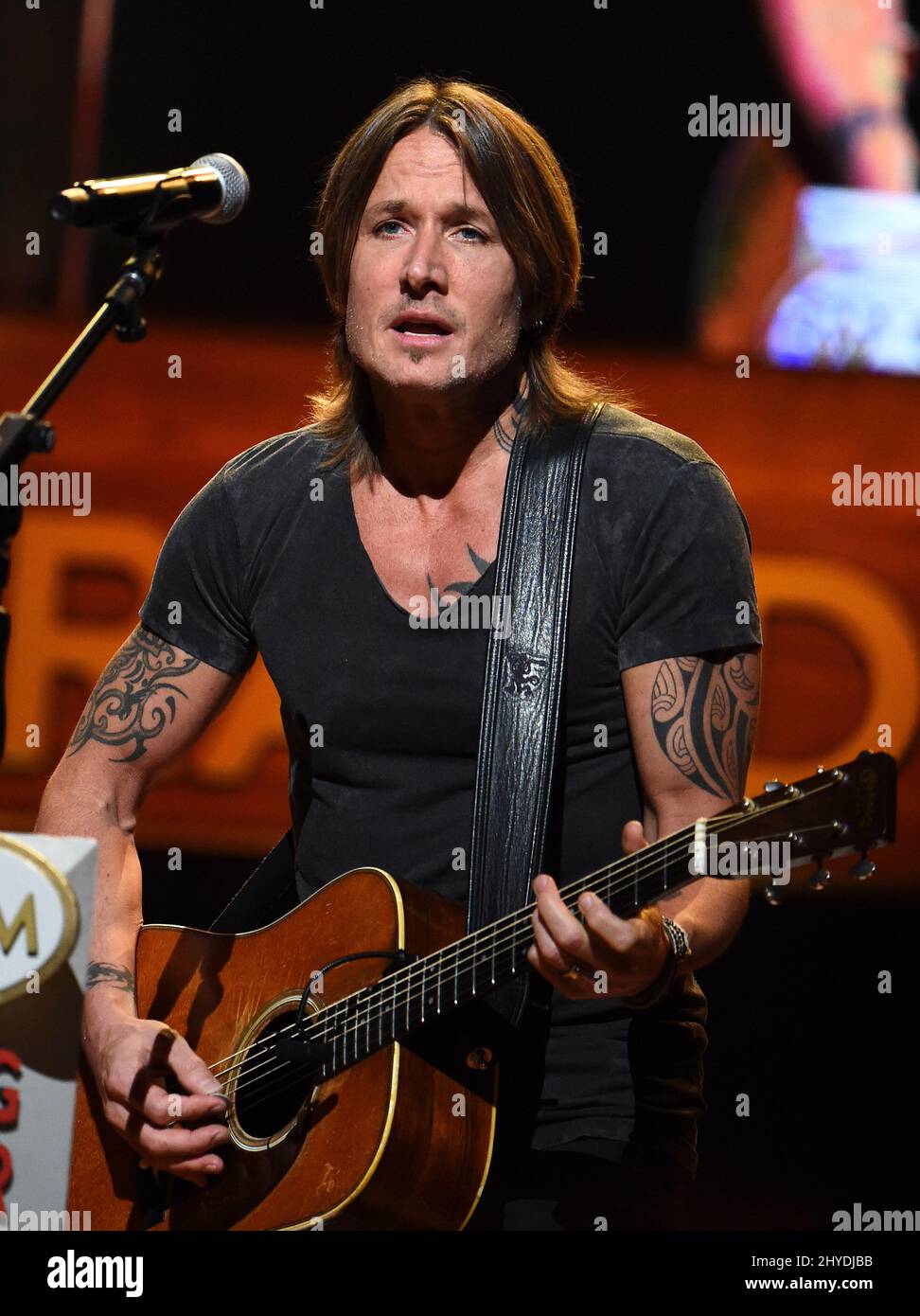Keith Urban during Tuesday night performances at the Grand Ole Opry Stock Photo