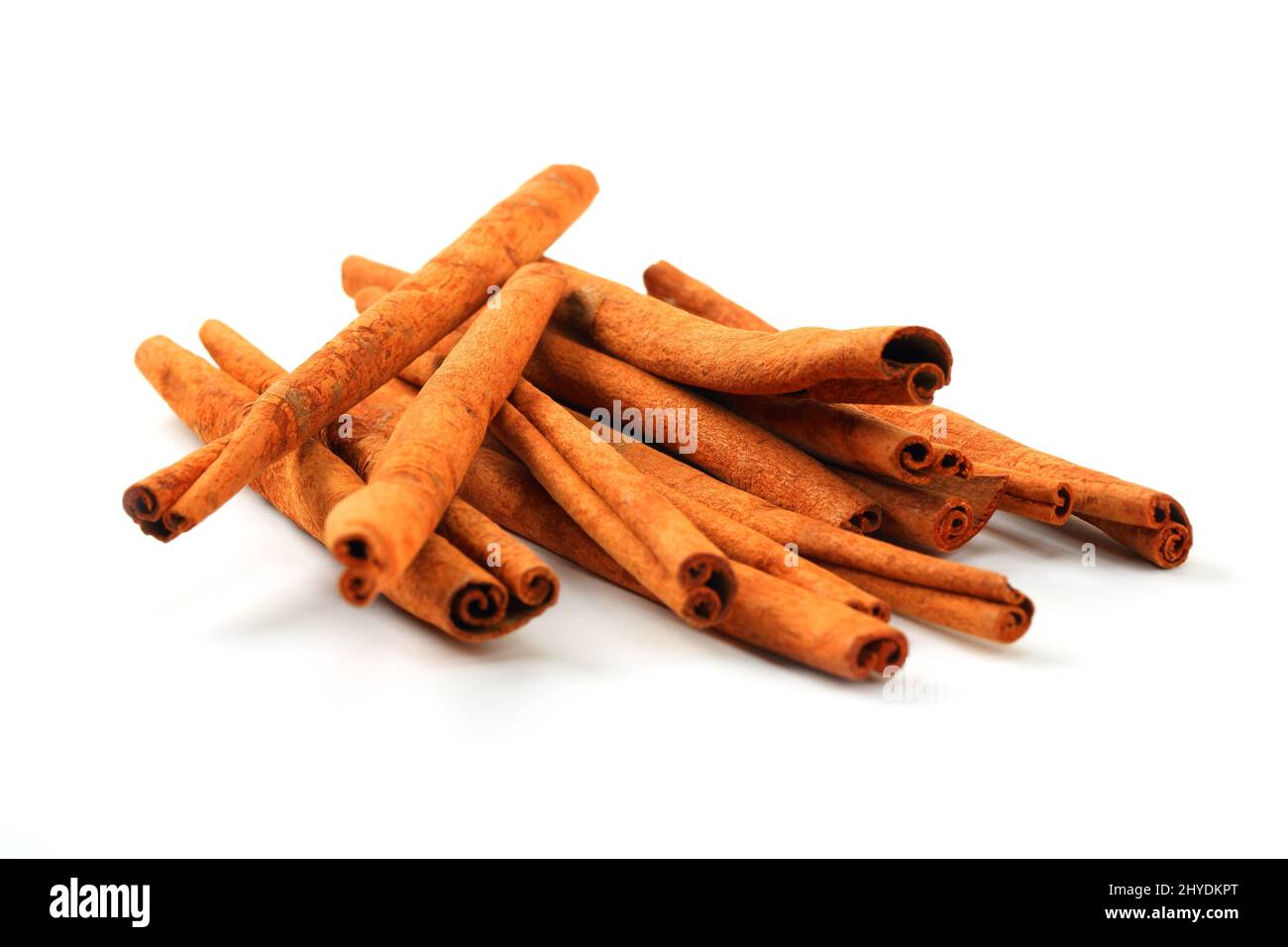 Cinnamon sticks on white background Stock Photo Alamy