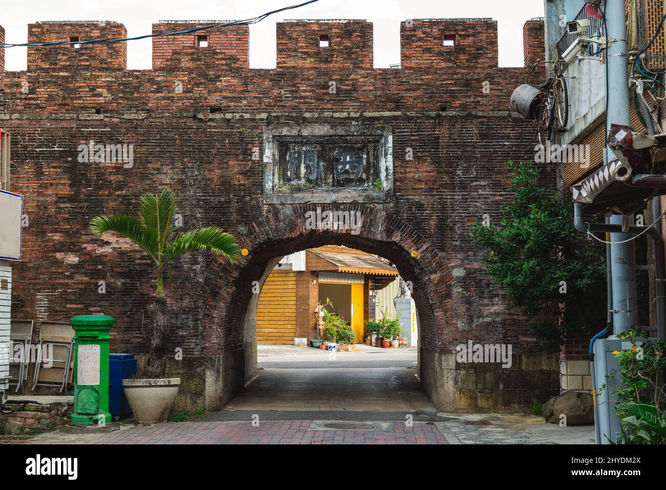 west gate of Hengchun old city at Pingtung city in Taiwan. Translation: west gate Stock Photo