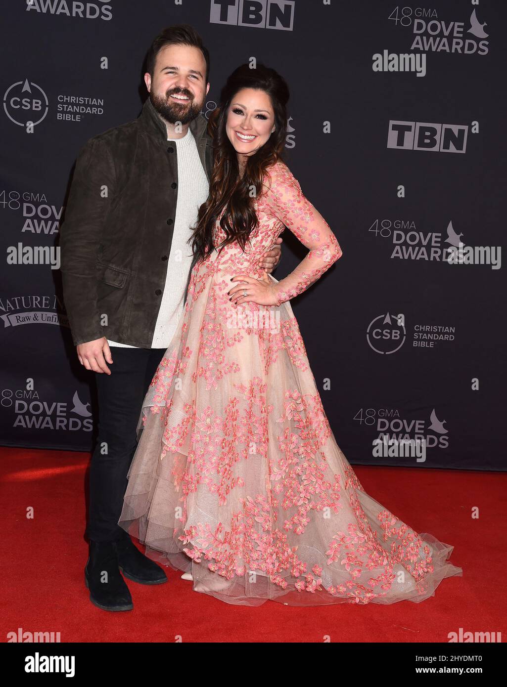 Cody Carnes and Kari Jobe attending at the 48th Annual GMA Dove Awards ...