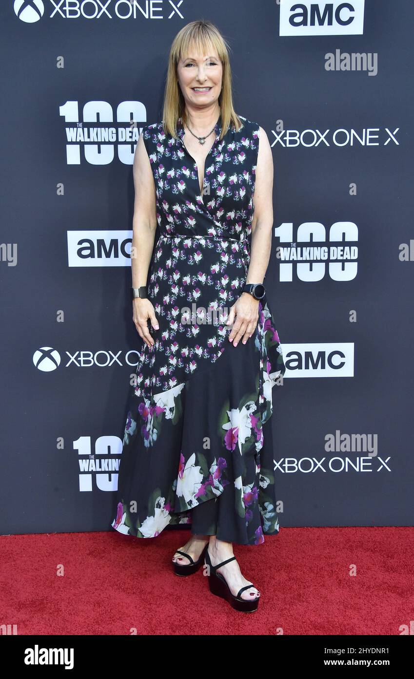 Gale Anne Hurd arriving for AMC Celebrates 100th Episode of 'The Walking Dead' and Season 8 Premiere held at the The Greek Theatre, Hollywood, Los Angeles Stock Photo