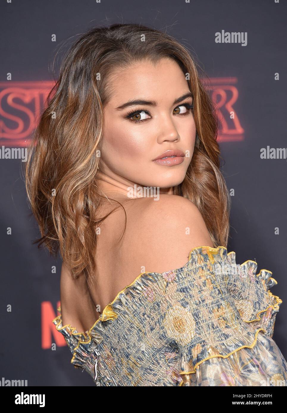 Paris Berelc attending Netflix's Stranger Things 2 Premiere Event Stock