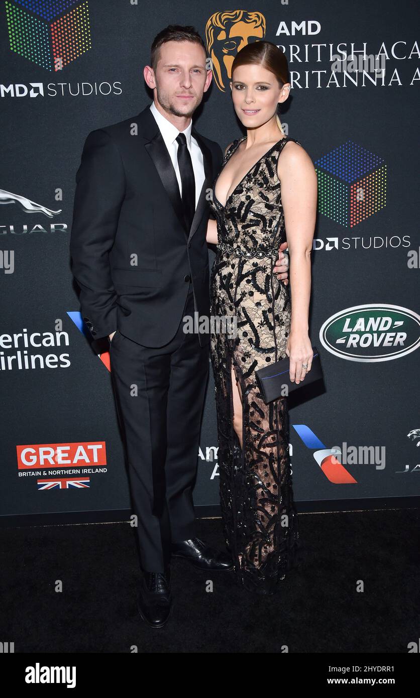 Jamie Bell and Kate Mara attending the 2017 AMD British Academy