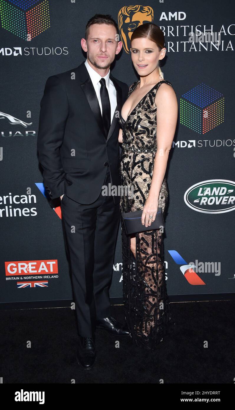 Jamie Bell and Kate Mara attending the 2017 AMD British Academy