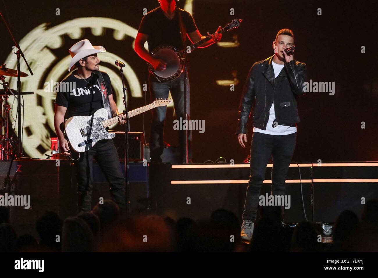 Brad Paisley and Kane Brown attending the 51st Annual Country Music