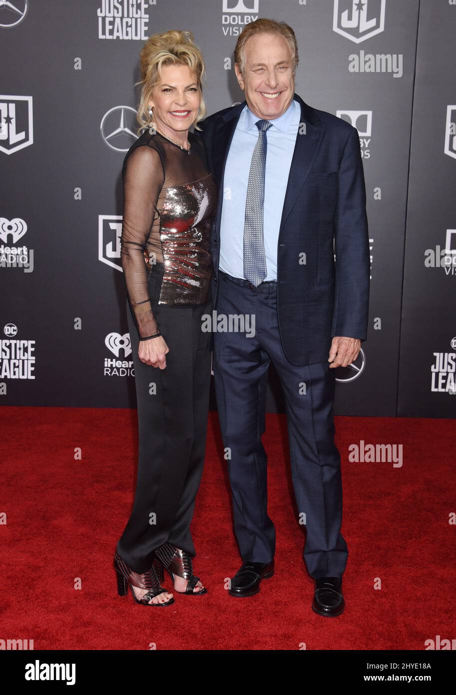 Charles Roven and Stephanie Haymes attending the world premiere of Justice League held at the Dolby Theatre in Hollywood, California Stock Photo