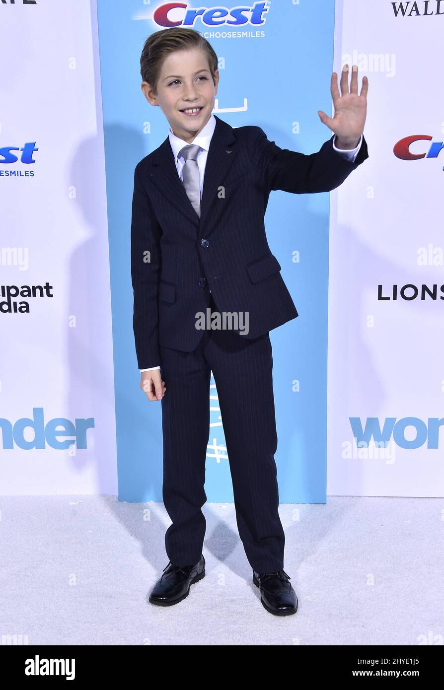 Jacob Tremblay attending the premiere of Wonder in Westwood, California ...