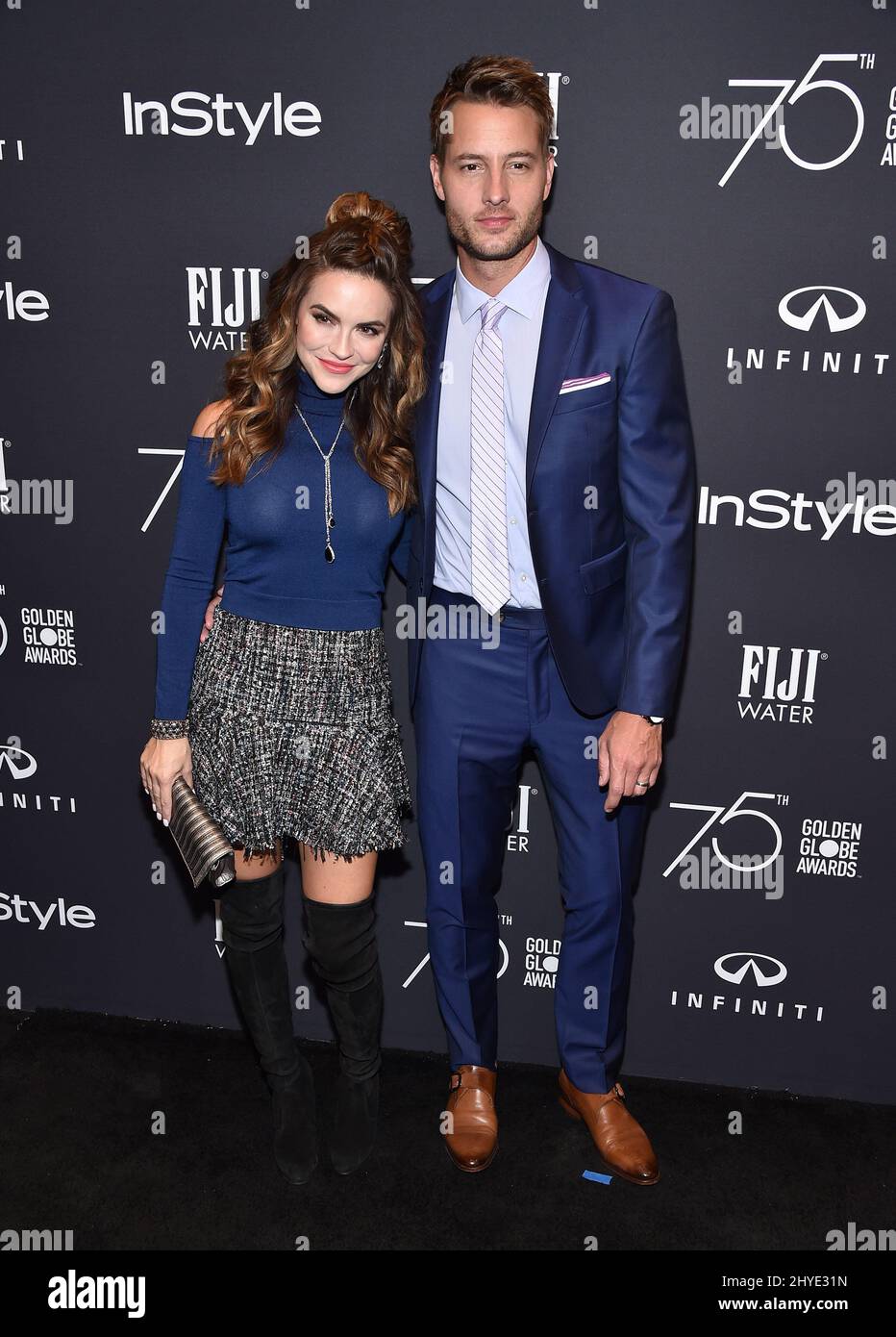 Justin Hartley and Chrishell Stause attending the Hollywood Foreign