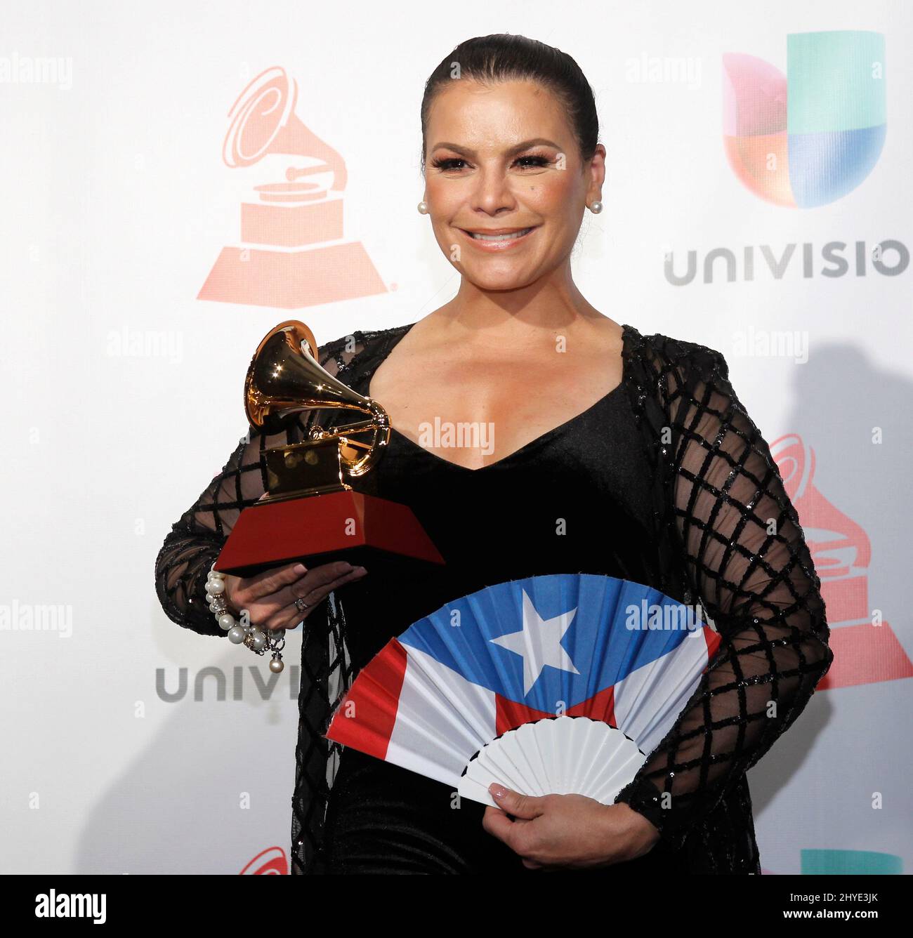 Olga Tanon in the press room at the 18th Annual Latin Grammy Awards