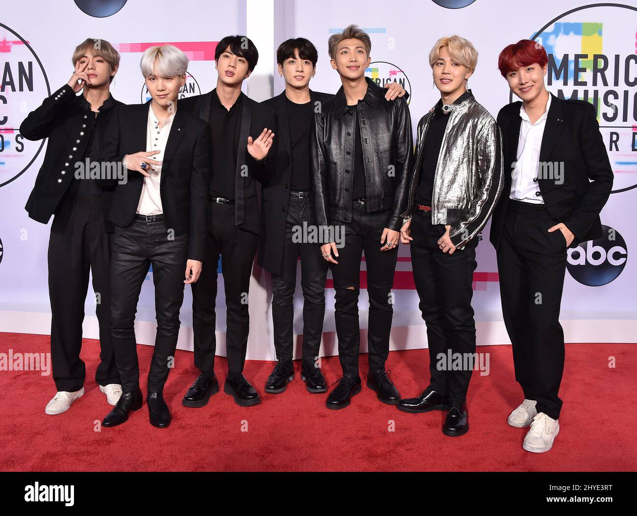 BTS at the 2017 American Music Awards held at the Microsoft Theatre L.A. Live Stock Photo