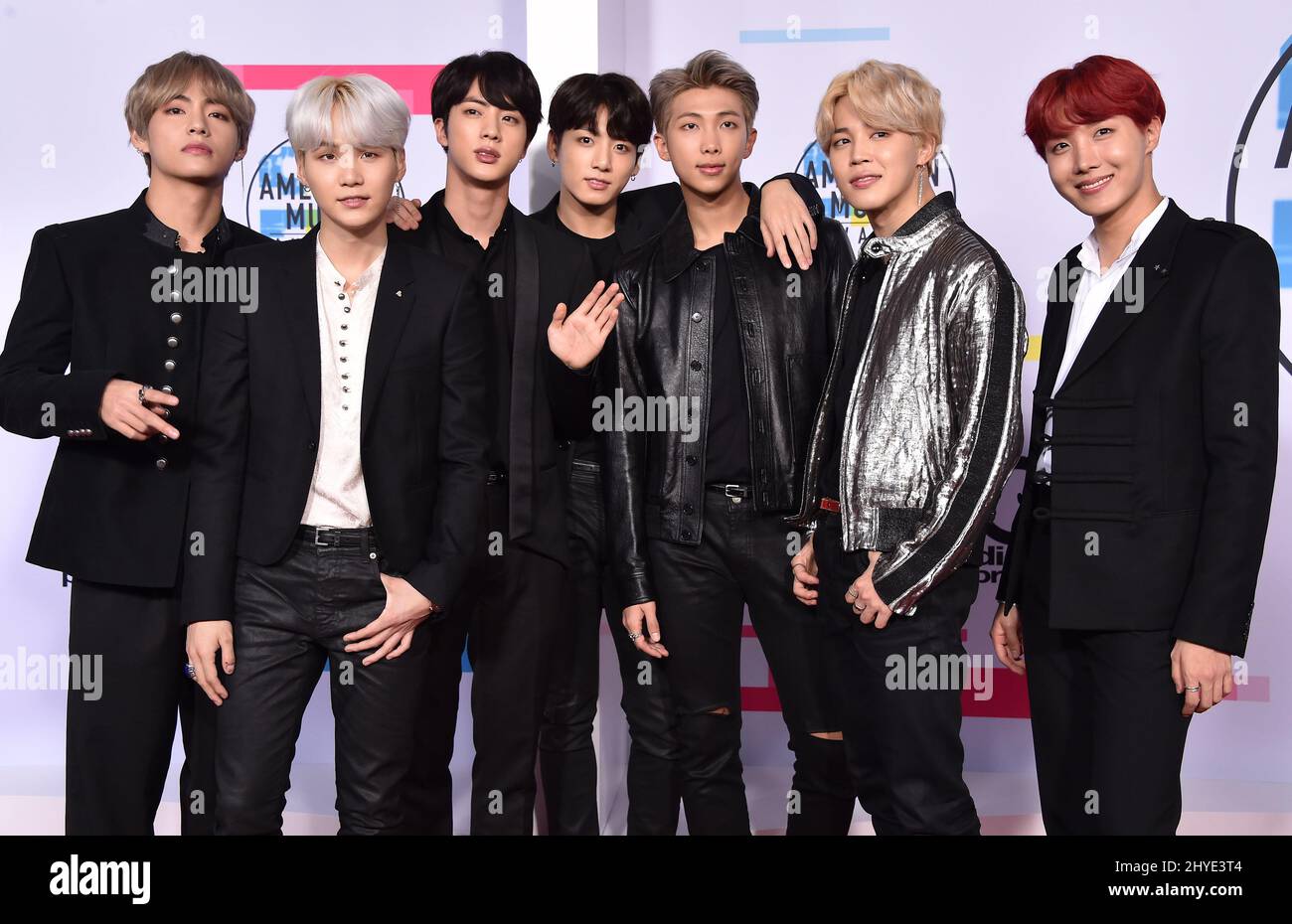 BTS at the 2017 American Music Awards held at the Microsoft Theatre L.A. Live Stock Photo