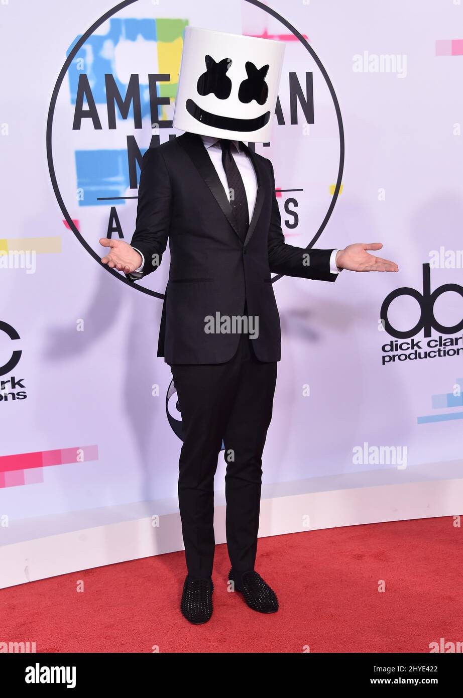Marshmello at the 2017 American Music Awards held at the Microsoft Theatre L.A. Live Stock Photo