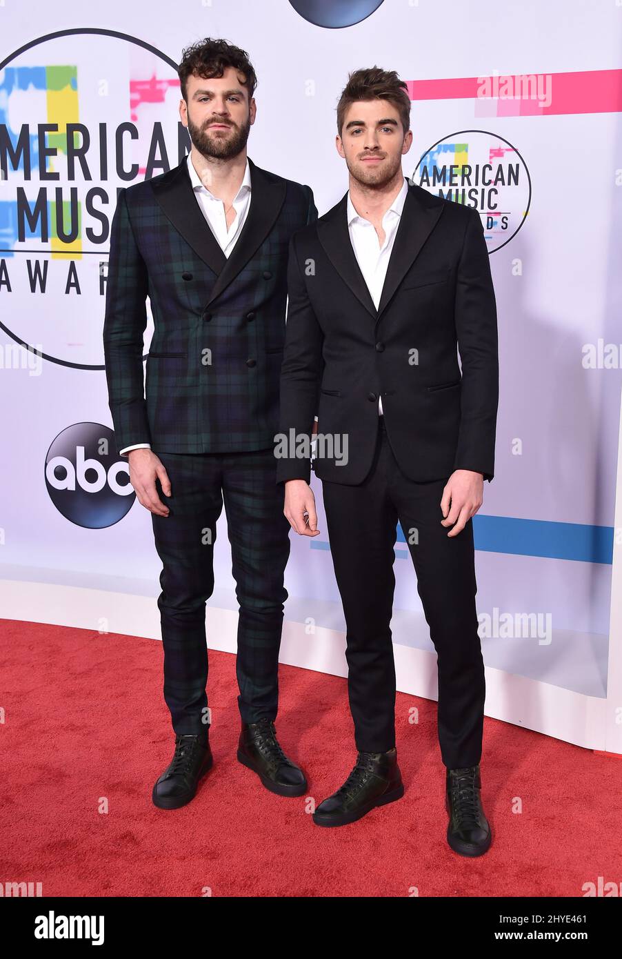 The Chainsmokers at the 2017 American Music Awards held at the Microsoft Theatre L.A. Live Stock Photo