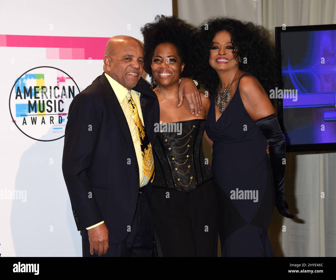 Diana Ross, Berry Gordy, Rhonda Ross at the 2017 American Music Awards held at the Microsoft