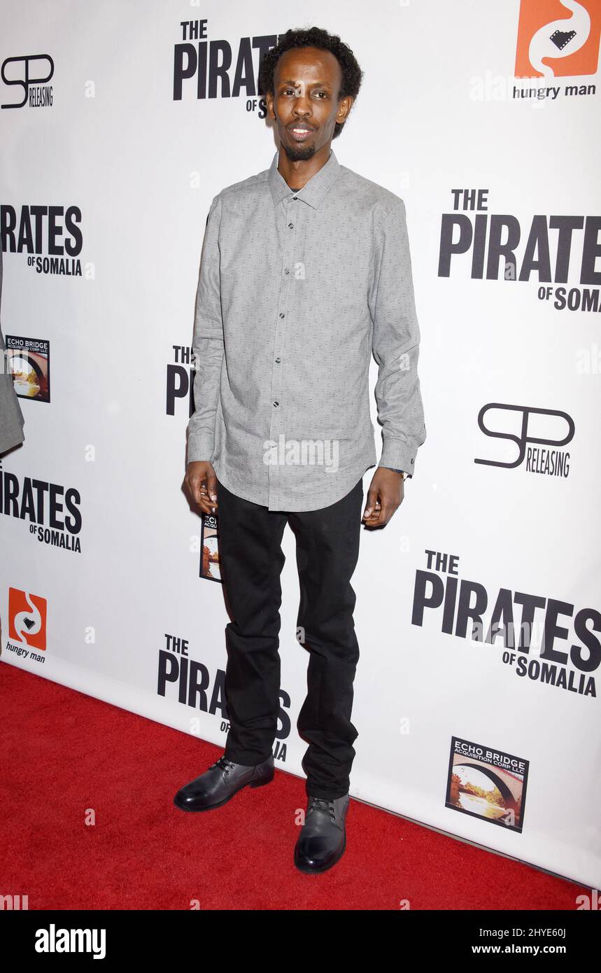 Barkhad Abdi arriving for the Premiere Of Front Row Filmed