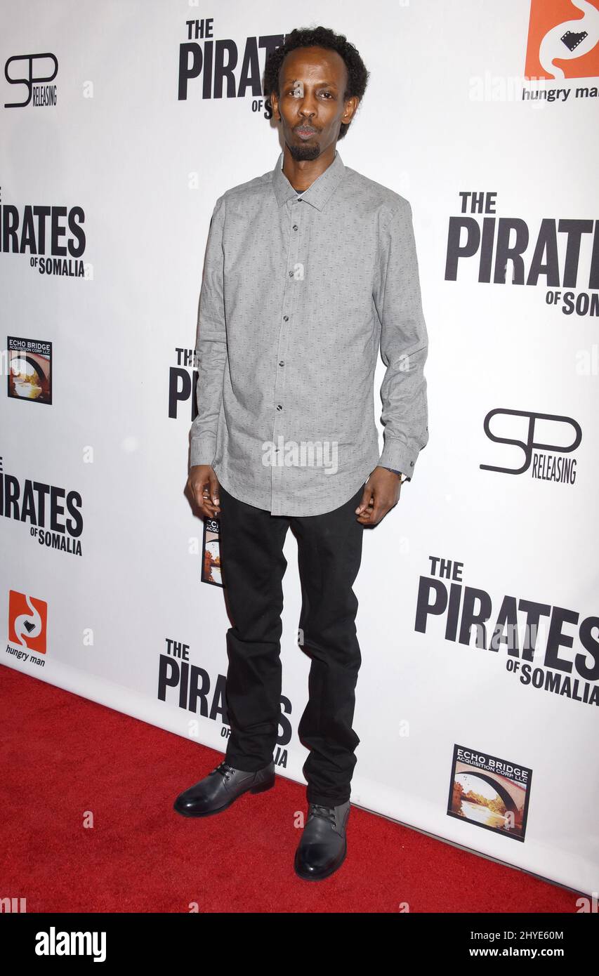 Barkhad Abdi arriving for the Premiere Of Front Row Filmed