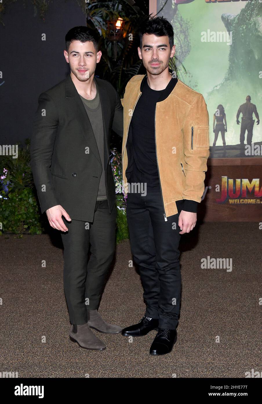 Nick Jonas and Joe Jonas attending the Jumanji to the Jungle