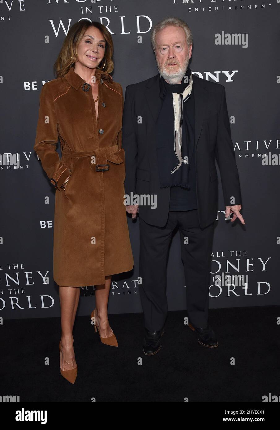 Ridley Scott and Giannina Facio attending the World premiere of All The