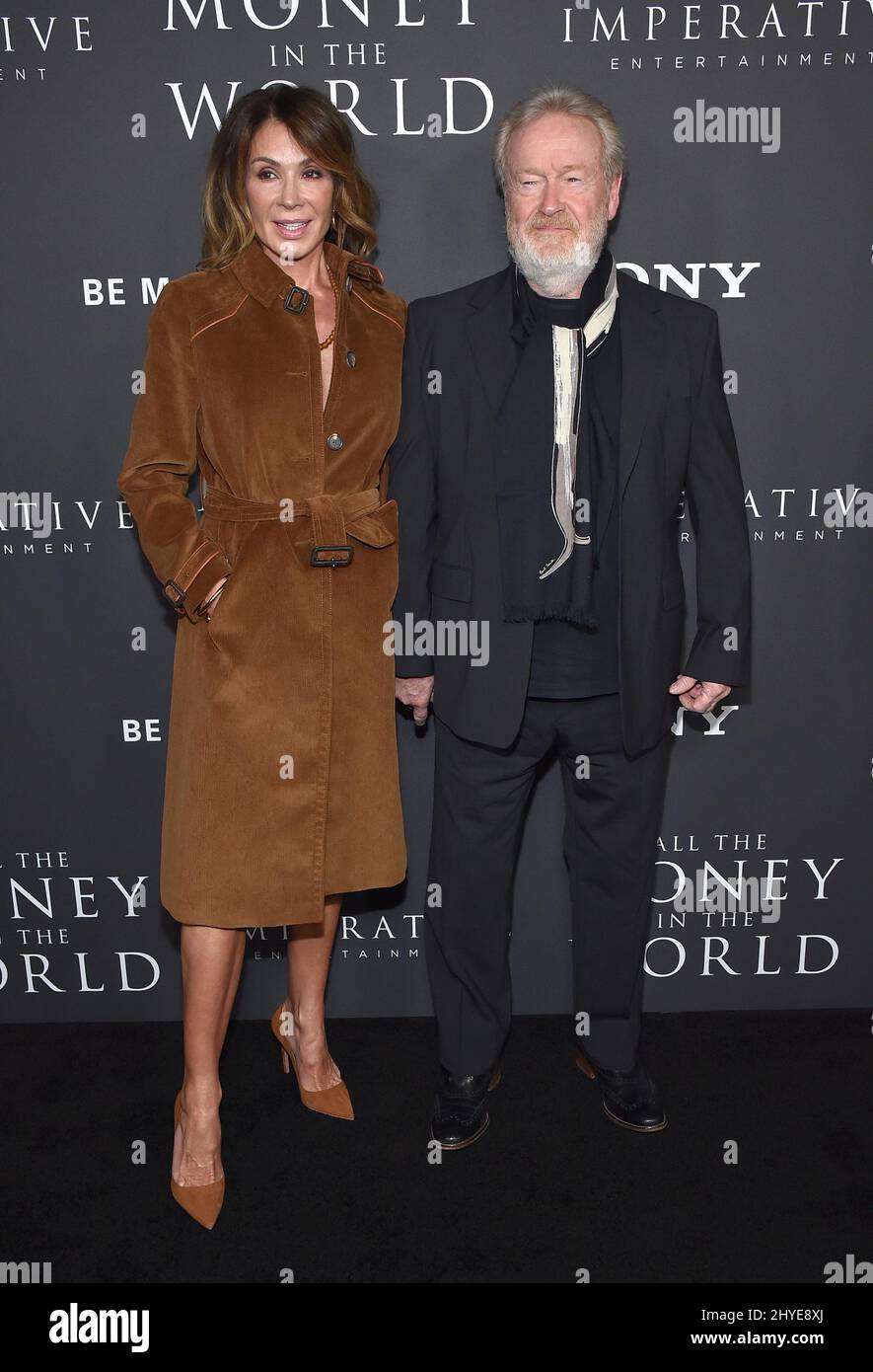 Ridley Scott and Giannina Facio attending the World premiere of All The Money In The World in Los Angeles, California Stock Photo