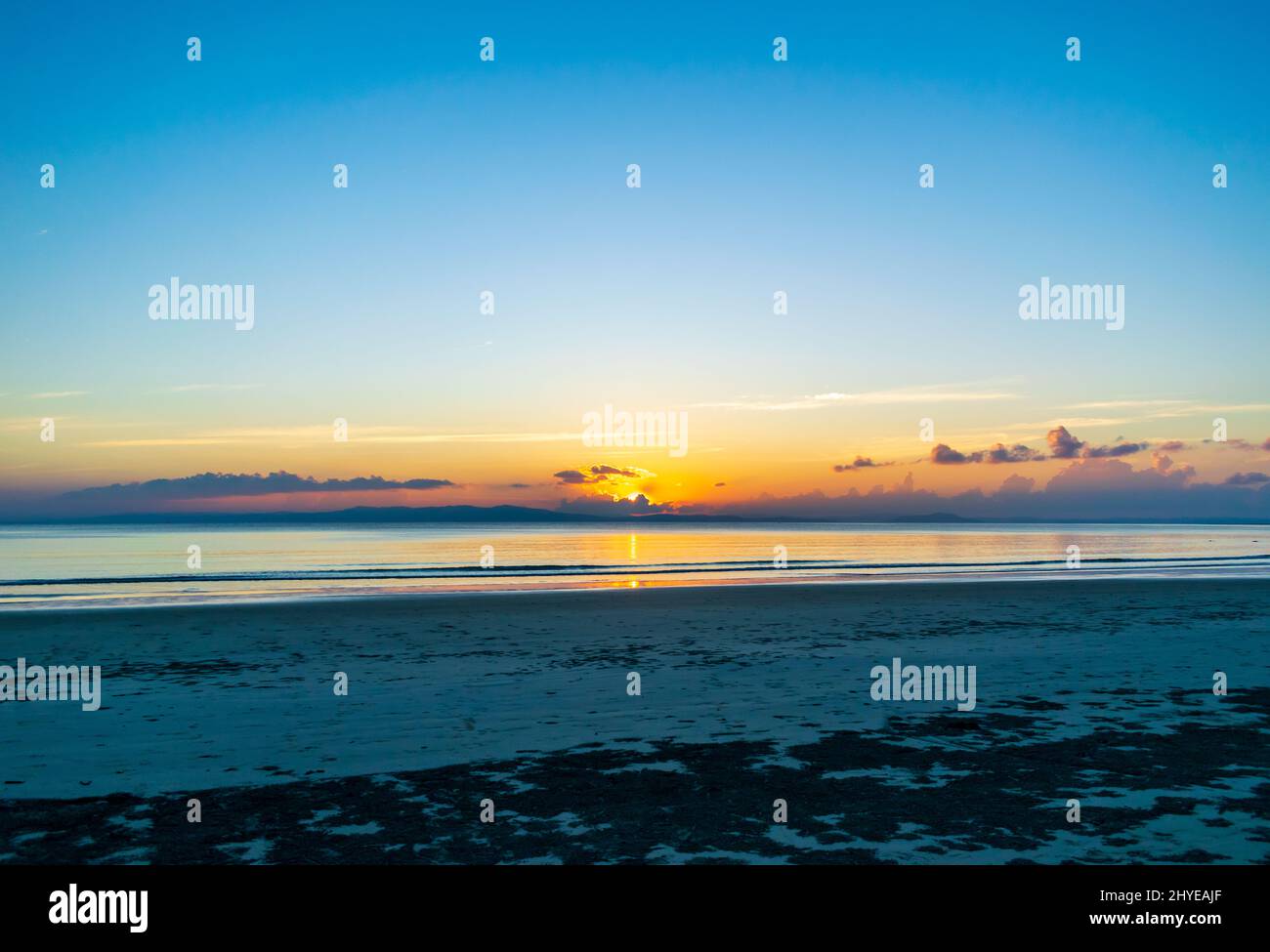 sunset over the sea, Radhanagar Beach, Havelock Island, Andaman, India Stock Photo